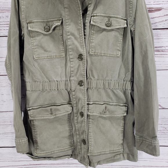 Lucky Brand Women's Green Cotton Blend Pockets Button Up Jacket Size Medium - Picture 13 of 13